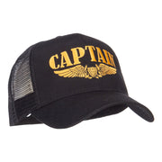 Captain Wing Logo Embroidered Mesh Cap