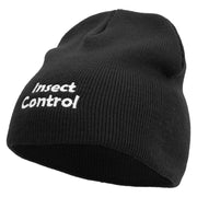 Insect Control Embroidered 8 Inch Short Beanie - Black OSFM