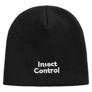 Insect Control Embroidered 8 Inch Short Beanie - Black OSFM