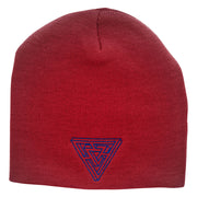 Impossible Triangle Embroidered 8 Inch Short Beanie Made in USA - Red OSFM