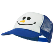 Christmas Snowman Smile Embroidered Foam Cap