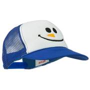 Christmas Snowman Smile Embroidered Foam Cap