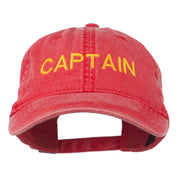 Captain Embroidered Low Profile Washed Cap