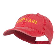 Captain Embroidered Low Profile Washed Cap