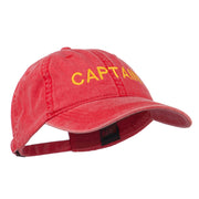 Captain Embroidered Low Profile Washed Cap