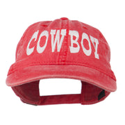 Cowboy Embroidered Washed Cap