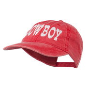 Cowboy Embroidered Washed Cap