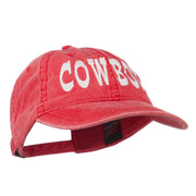 Cowboy Embroidered Washed Cap