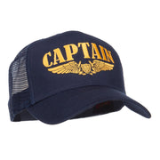 Captain Wing Logo Embroidered Mesh Cap