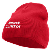 Insect Control Embroidered 8 Inch Short Beanie - Red OSFM