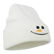 Christmas Snowman Smile Embroidered Beanie