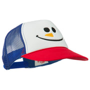 Christmas Snowman Smile Embroidered Foam Cap