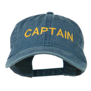 Captain Embroidered Low Profile Washed Cap