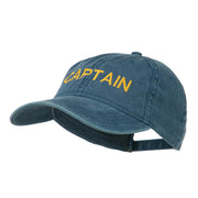 Captain Embroidered Low Profile Washed Cap