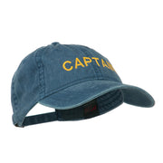 Captain Embroidered Low Profile Washed Cap