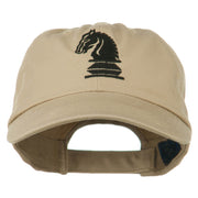 Chess Knight Embroidered Pet Spun Washed Cap