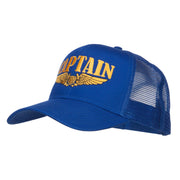 Captain Wing Logo Embroidered Mesh Cap