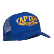 Captain Wing Logo Embroidered Mesh Cap