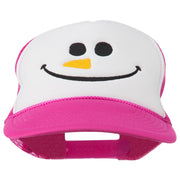 Christmas Snowman Smile Embroidered Foam Cap