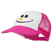 Christmas Snowman Smile Embroidered Foam Cap