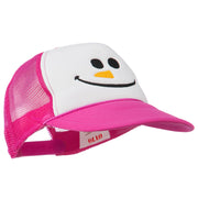 Christmas Snowman Smile Embroidered Foam Cap