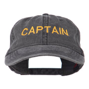 Captain Embroidered Low Profile Washed Cap