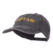 Captain Embroidered Low Profile Washed Cap