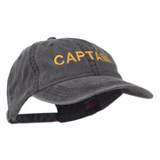 Captain Embroidered Low Profile Washed Cap