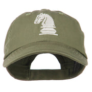 Chess Knight Embroidered Pet Spun Washed Cap