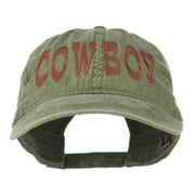 Cowboy Embroidered Washed Cap