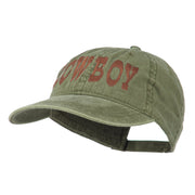 Cowboy Embroidered Washed Cap