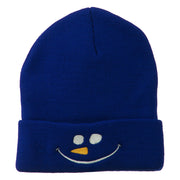 Christmas Snowman Smile Embroidered Beanie