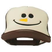 Christmas Snowman Smile Embroidered Foam Cap