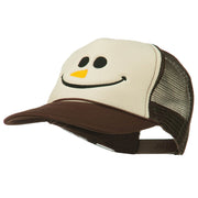 Christmas Snowman Smile Embroidered Foam Cap