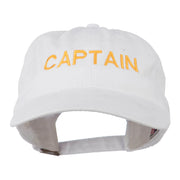 Captain Embroidered Low Profile Washed Cap