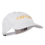 Captain Embroidered Low Profile Washed Cap