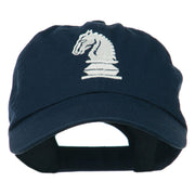 Chess Knight Embroidered Pet Spun Washed Cap