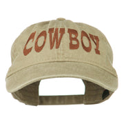 Cowboy Embroidered Washed Cap