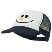 Christmas Snowman Smile Embroidered Foam Cap