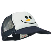 Christmas Snowman Smile Embroidered Foam Cap