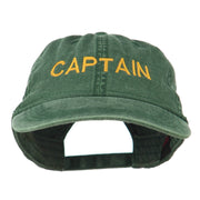 Captain Embroidered Low Profile Washed Cap