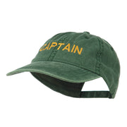 Captain Embroidered Low Profile Washed Cap