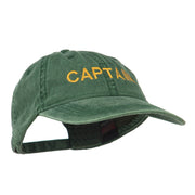 Captain Embroidered Low Profile Washed Cap