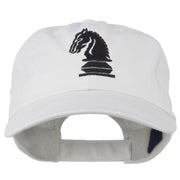 Chess Knight Embroidered Pet Spun Washed Cap