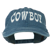 Cowboy Embroidered Washed Cap