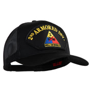 2nd Armored Division Hell on Wheels Patched Solid Cotton Twill Mesh Prostyle Cap - Black OSFM
