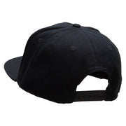 Embroidered Single Dolphin Patched 5 Panel Flat Bill Snapback Cap - Black OSFM