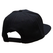 Embroidered Single Dolphin Patched 5 Panel Flat Bill Snapback Cap - Black OSFM