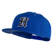 Old English Black H Patched 6 Panels Round Bill Cap - Royal OSFM