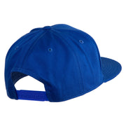 Old English Black H Patched 6 Panels Round Bill Cap - Royal OSFM